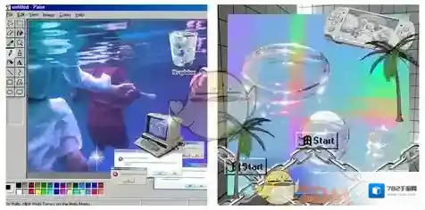 蒸汽波相机画面